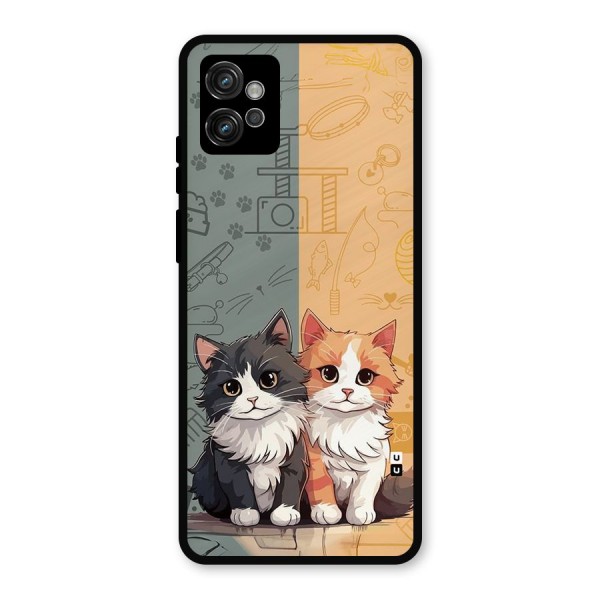 Cute Lovely Cats Metal Back Case for Moto G32