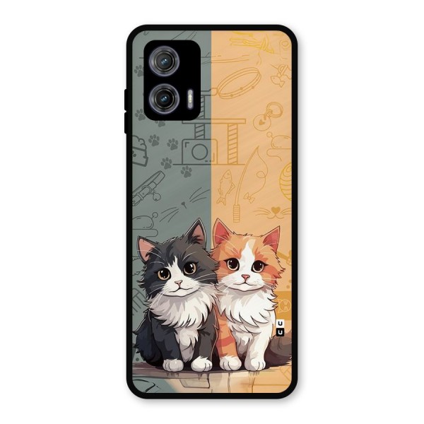 Cute Lovely Cats Metal Back Case for Moto G73