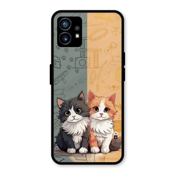 Cute Lovely Cats Metal Back Case for Nothing Phone 1