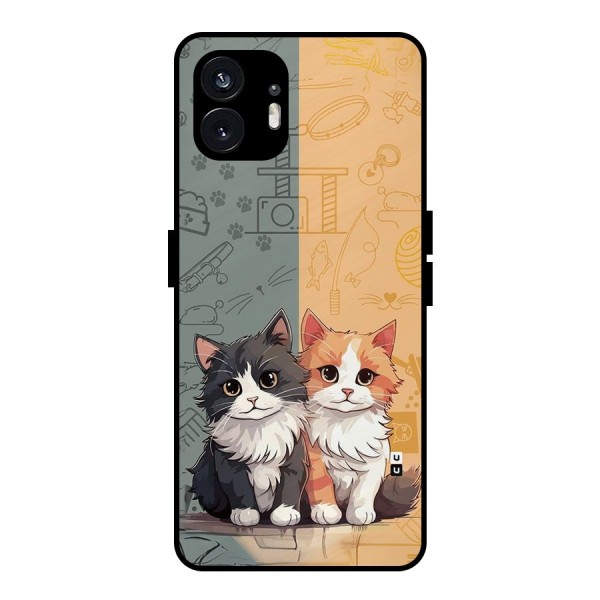 Cute Lovely Cats Metal Back Case for Nothing Phone 2