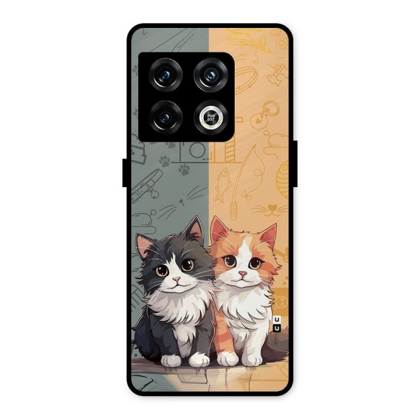 Cute Lovely Cats Metal Back Case for OnePlus 10 Pro 5G
