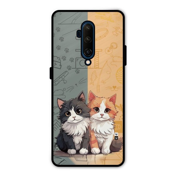 Cute Lovely Cats Metal Back Case for OnePlus 7T Pro