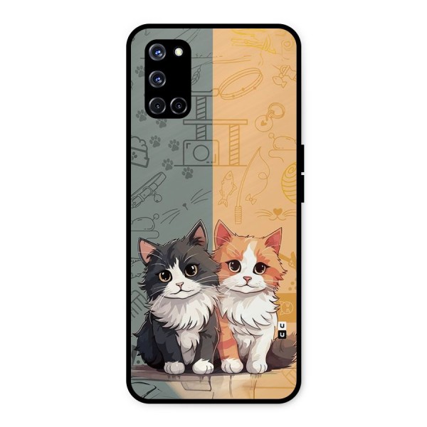 Cute Lovely Cats Metal Back Case for Oppo A52