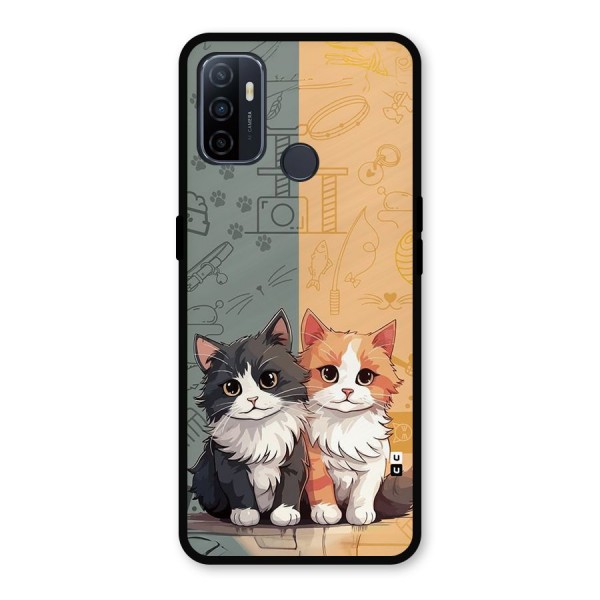 Cute Lovely Cats Metal Back Case for Oppo A53