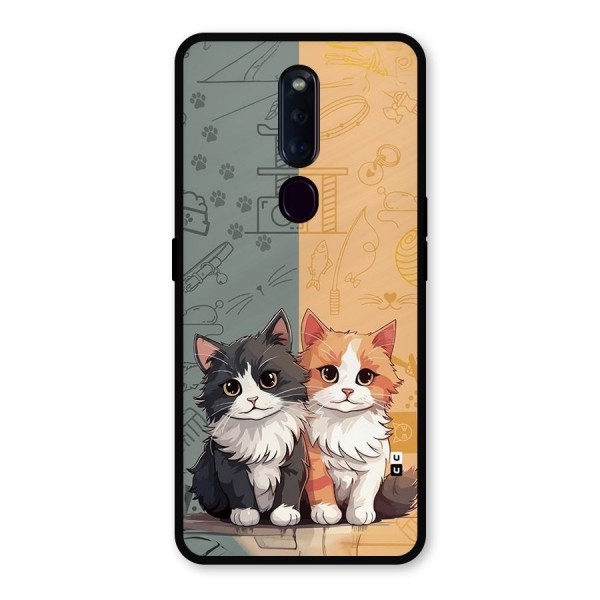 Cute Lovely Cats Metal Back Case for Oppo F11 Pro