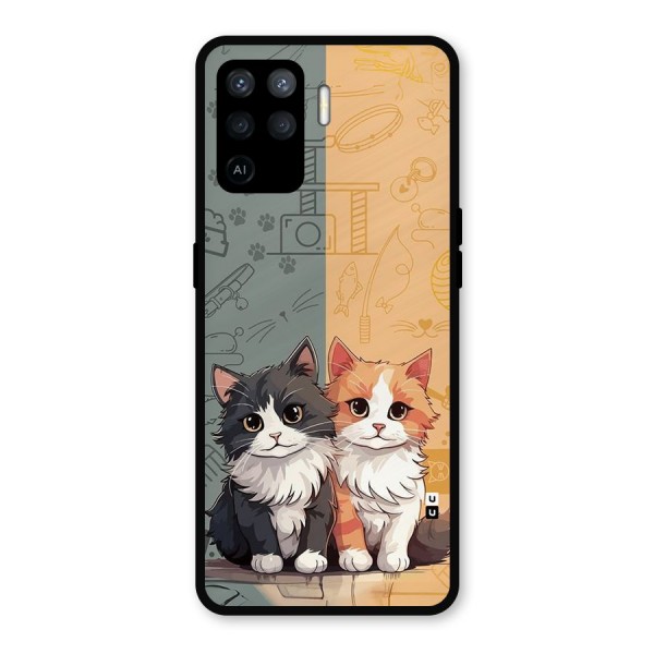 Cute Lovely Cats Metal Back Case for Oppo F19 Pro