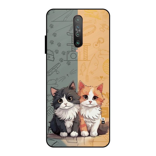 Cute Lovely Cats Metal Back Case for Poco X2