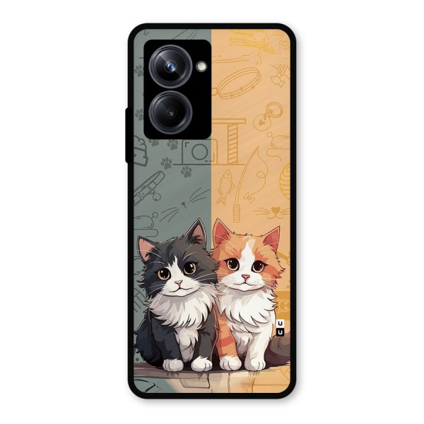 Cute Lovely Cats Metal Back Case for Realme 10 Pro