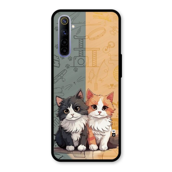 Cute Lovely Cats Metal Back Case for Realme 6