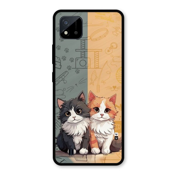 Cute Lovely Cats Metal Back Case for Realme C11 2021