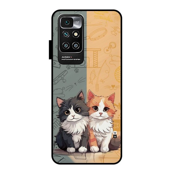 Cute Lovely Cats Metal Back Case for Redmi 10 Prime