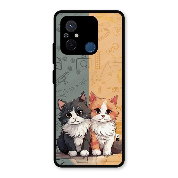 Cute Lovely Cats Metal Back Case for Redmi 12C