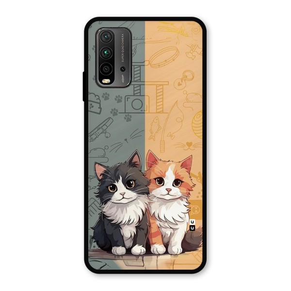 Cute Lovely Cats Metal Back Case for Redmi 9 Power