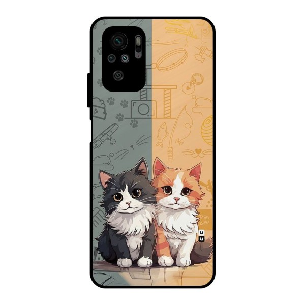 Cute Lovely Cats Metal Back Case for Redmi Note 10