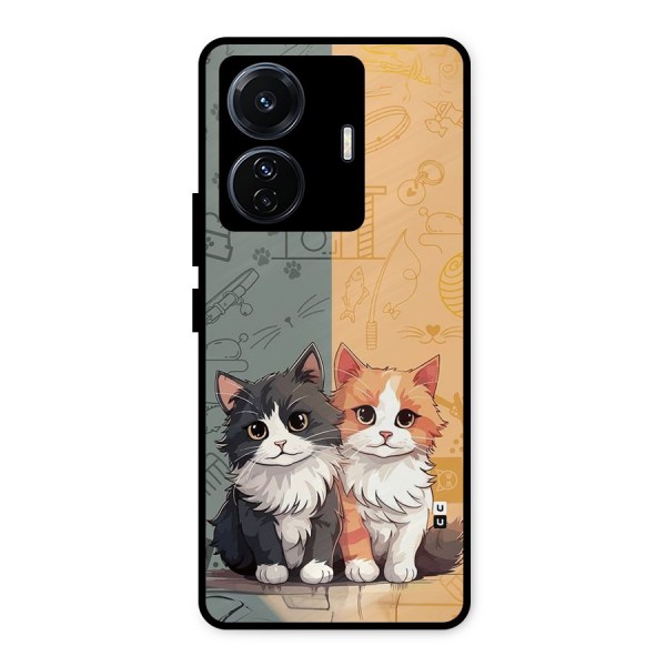 Cute Lovely Cats Metal Back Case for Vivo T1 Pro