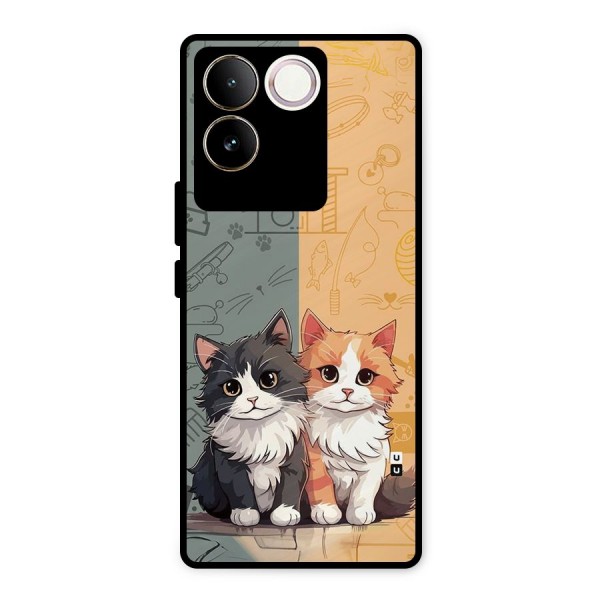 Cute Lovely Cats Metal Back Case for Vivo T2 Pro