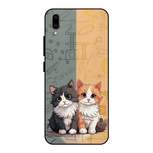 Cute Lovely Cats Metal Back Case for Vivo V11 Pro