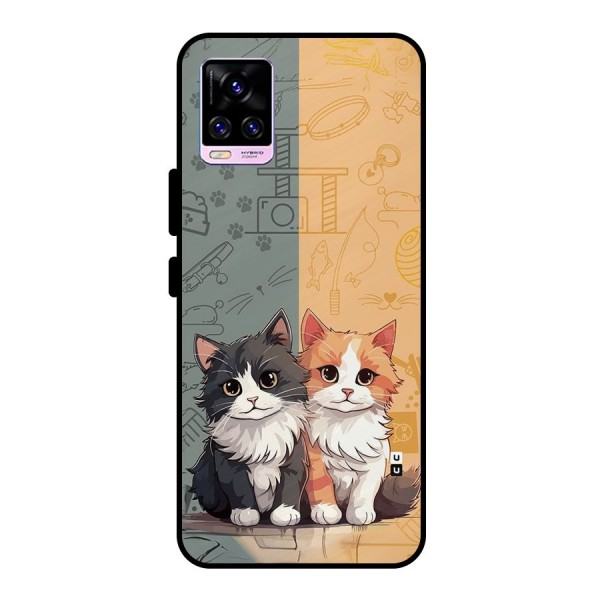 Cute Lovely Cats Metal Back Case for Vivo V20 Pro