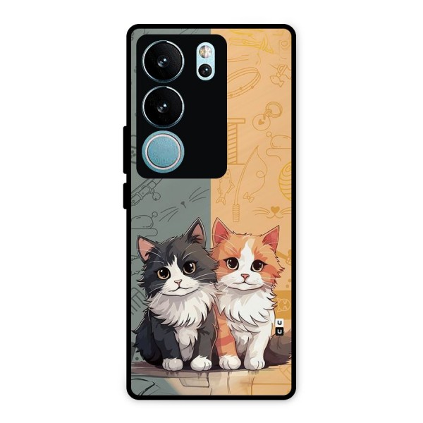 Cute Lovely Cats Metal Back Case for Vivo V29