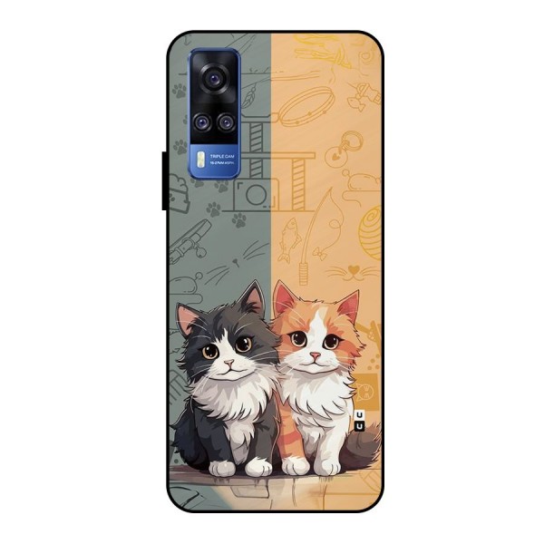 Cute Lovely Cats Metal Back Case for Vivo Y51