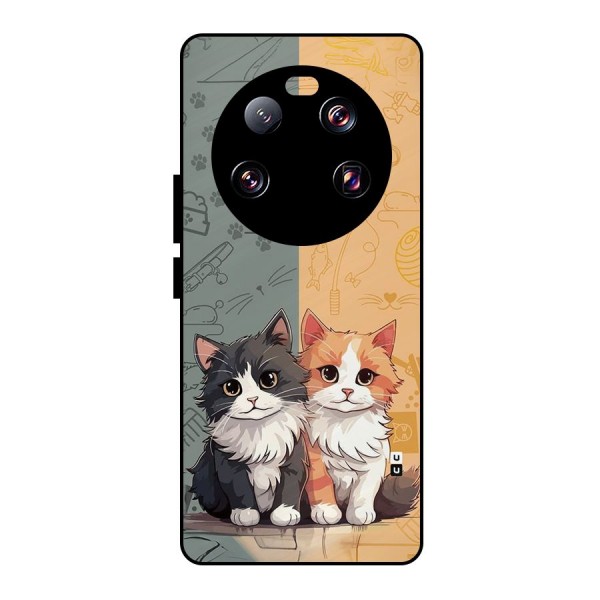 Cute Lovely Cats Metal Back Case for Xiaomi 13 Ultra