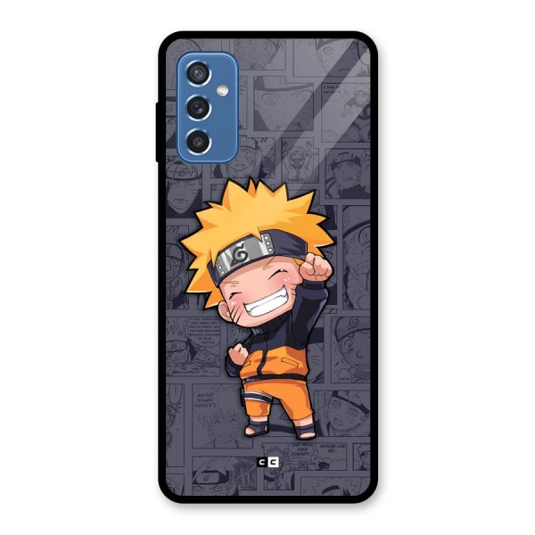 Cute Naruto Uzumaki Glass Back Case for Galaxy M52 5G