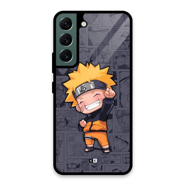 Cute Naruto Uzumaki Glass Back Case for Galaxy S22 5G