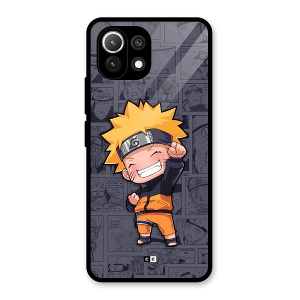 Cute Naruto Uzumaki Glass Back Case for Mi 11 Lite