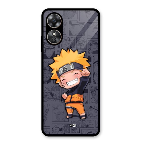 Cute Naruto Uzumaki Glass Back Case for Oppo A17