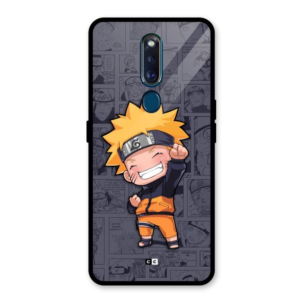 Cute Naruto Uzumaki Glass Back Case for Oppo F11 Pro