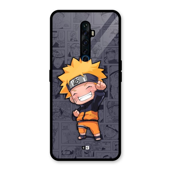 Cute Naruto Uzumaki Glass Back Case for Oppo Reno2 F