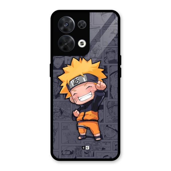 Cute Naruto Uzumaki Glass Back Case for Oppo Reno8 5G