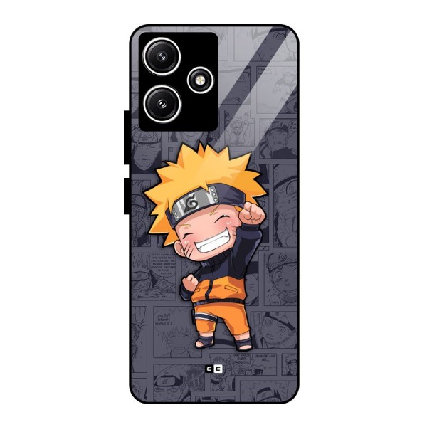 Cute Naruto Uzumaki Glass Back Case for Poco M6 Pro