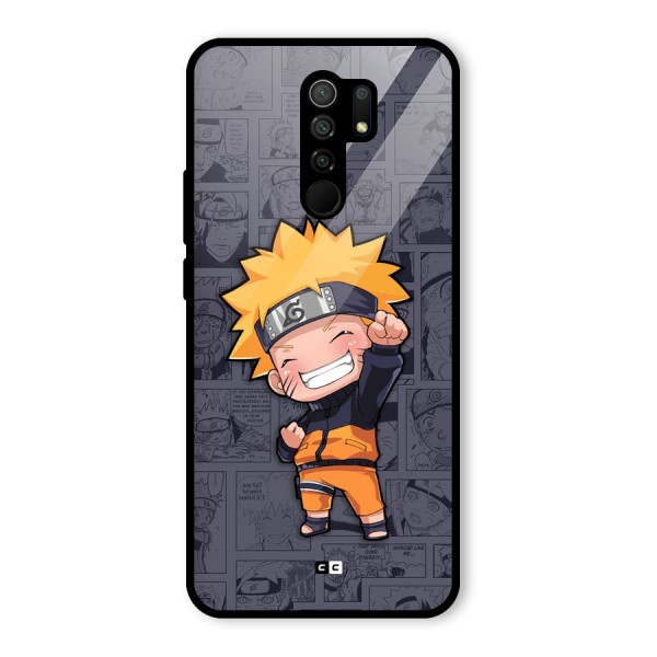 Cute Naruto Uzumaki Glass Back Case for Redmi 9 Prime