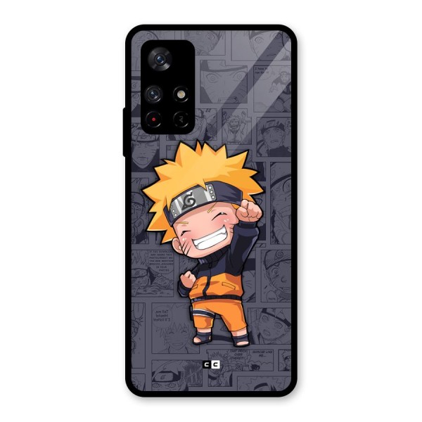 Cute Naruto Uzumaki Glass Back Case for Redmi Note 11T 5G