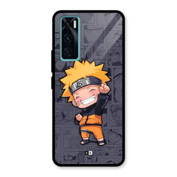 Cute Naruto Uzumaki Glass Back Case for Vivo V20 SE