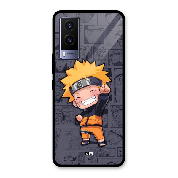 Cute Naruto Uzumaki Glass Back Case for Vivo V21e 5G