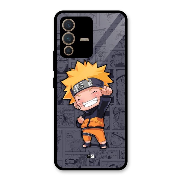 Cute Naruto Uzumaki Glass Back Case for Vivo V23 5G