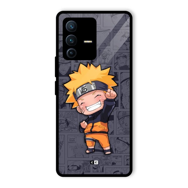 Cute Naruto Uzumaki Glass Back Case for Vivo V23 Pro