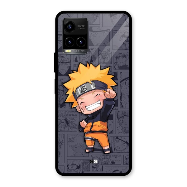 Cute Naruto Uzumaki Glass Back Case for Vivo Y21G