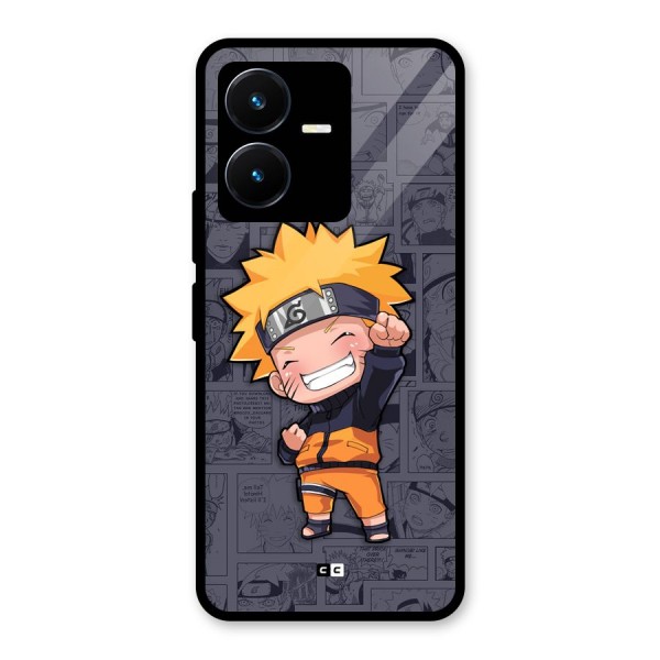 Cute Naruto Uzumaki Glass Back Case for Vivo Y22