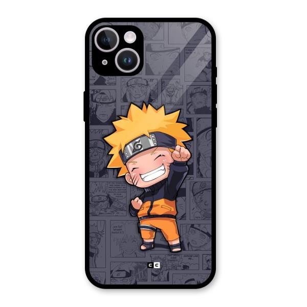 Cute Naruto Uzumaki Glass Back Case for iPhone 14 Plus