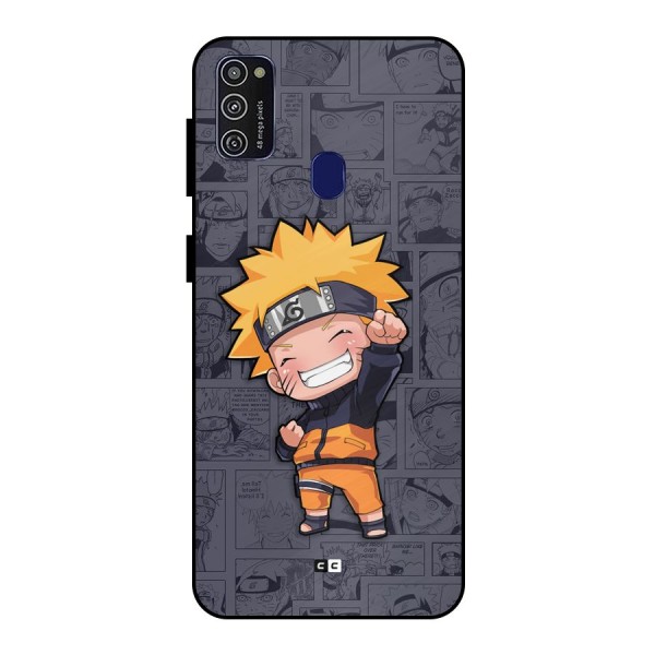 Cute Naruto Uzumaki Metal Back Case for Galaxy M30s