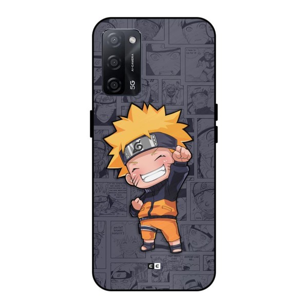 Cute Naruto Uzumaki Metal Back Case for Oppo A53s 5G