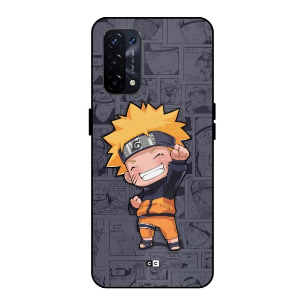 Cute Naruto Uzumaki Metal Back Case for Oppo A74 5G