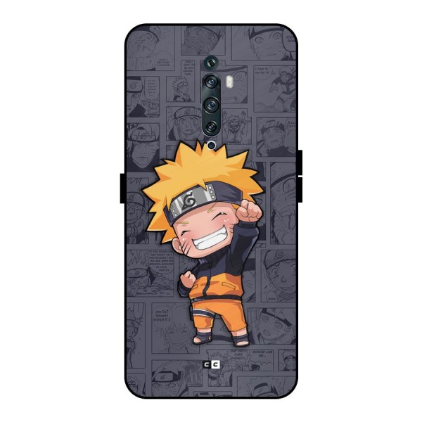 Cute Naruto Uzumaki Metal Back Case for Oppo Reno2 Z