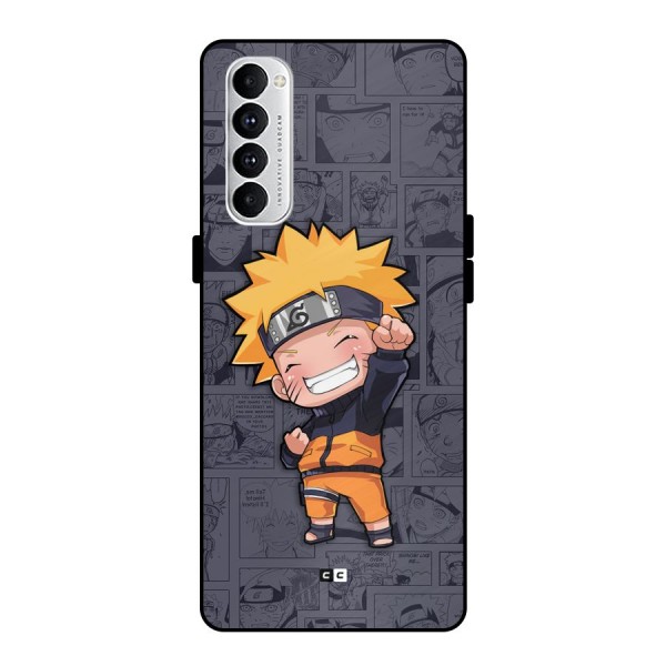 Cute Naruto Uzumaki Metal Back Case for Oppo Reno4 Pro