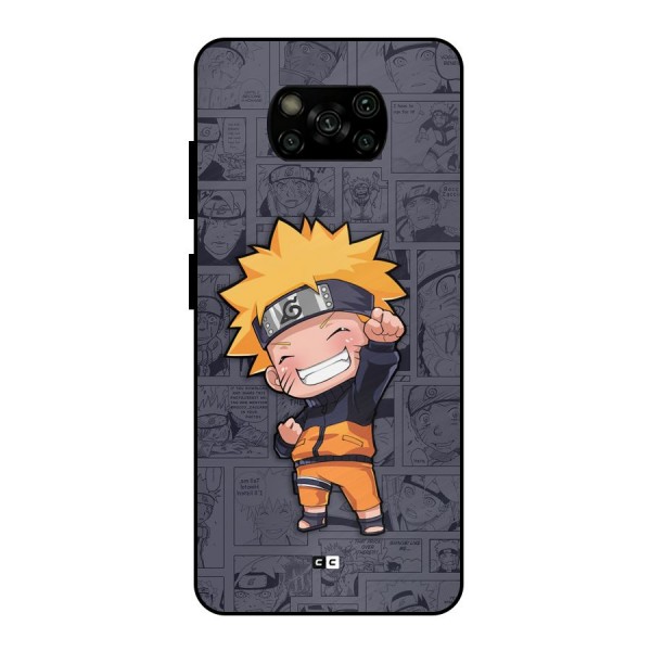 Cute Naruto Uzumaki Metal Back Case for Poco X3