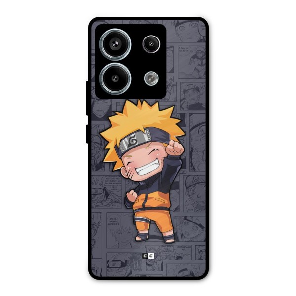 Cute Naruto Uzumaki Metal Back Case for Redmi Note 13 Pro 5G