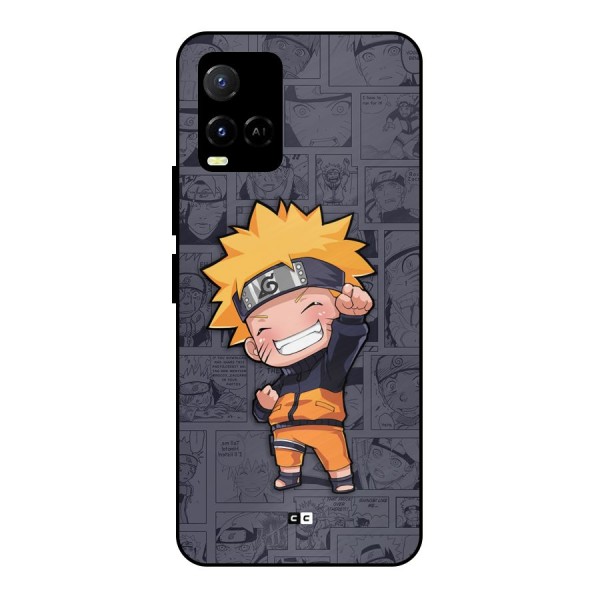 Cute Naruto Uzumaki Metal Back Case for Vivo Y21A